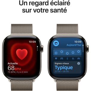 Montre APPLE WATCH 42mm Tit Naturel Milan Serie 11 Cellular