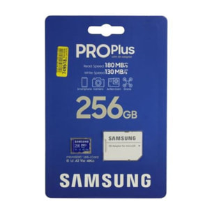 Carte Micro SD SAMSUNG 256 Go Pro Plus avec adaptateur