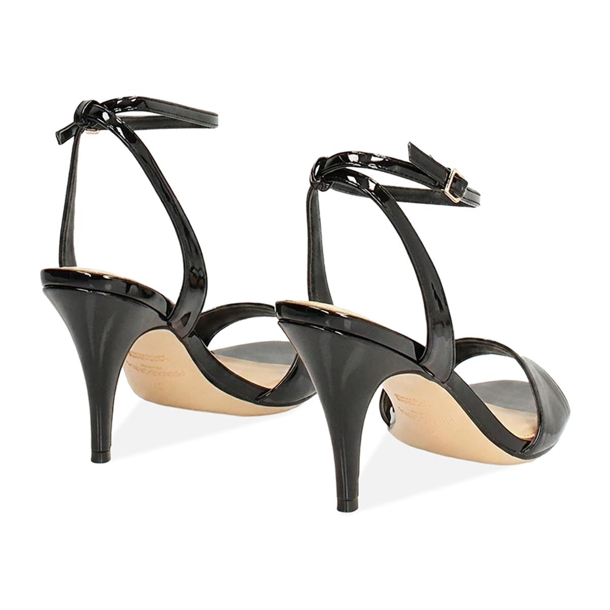 Sandalias negras tacón 8,5 cm
