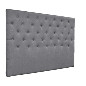 Tête de lit capitonnée "Déco" - 189 cm - Gris - En tissu