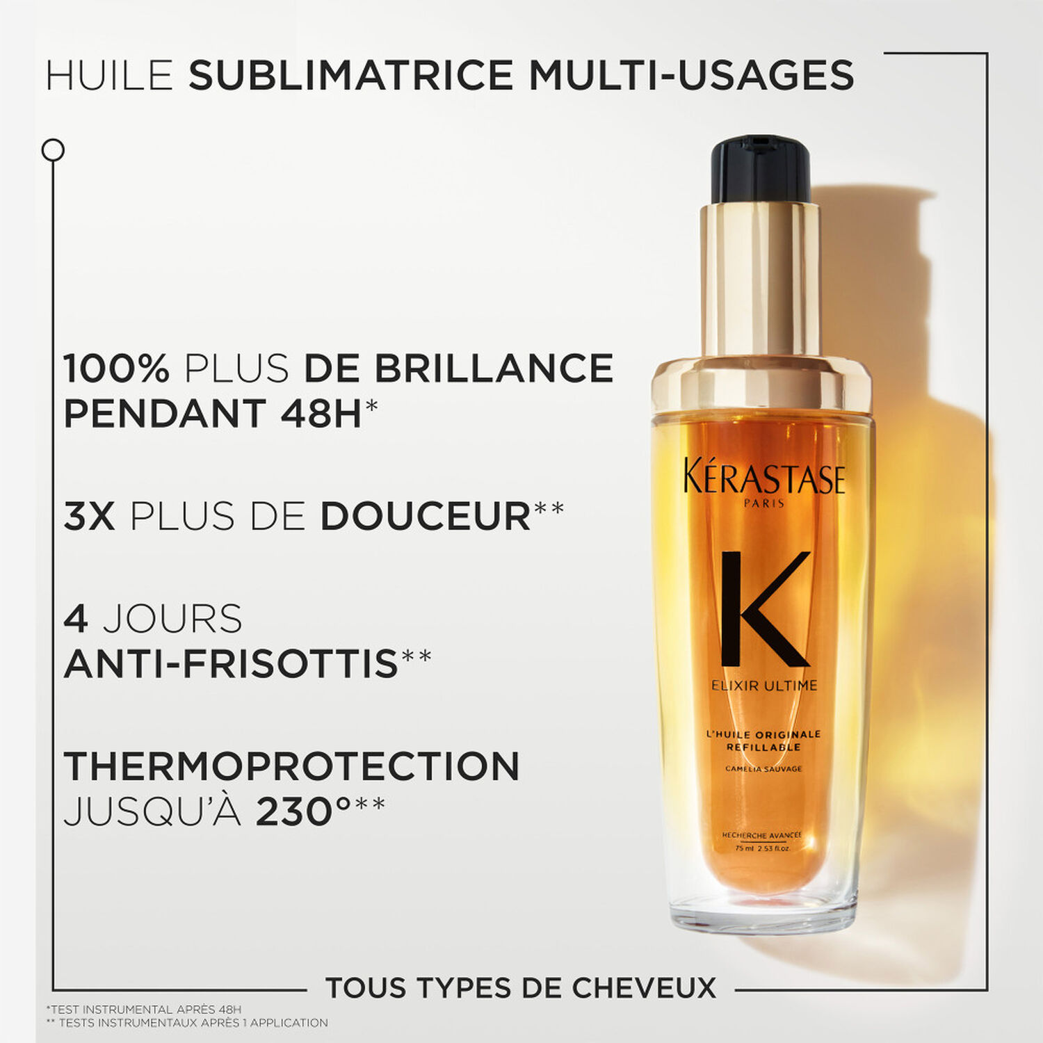 Elixir Ultime - L'Huile Originale sublimatrice rechargeable pour tous types de cheveux