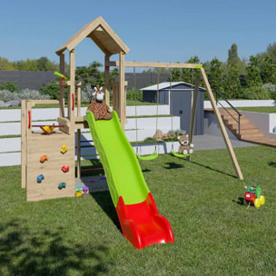 Aire de jeux bois 2,20 m ULTRA XPLORER - 8 enfants