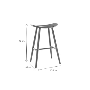 Tabourets de bar design noyer H72 cm (lot de 2) DEMORY