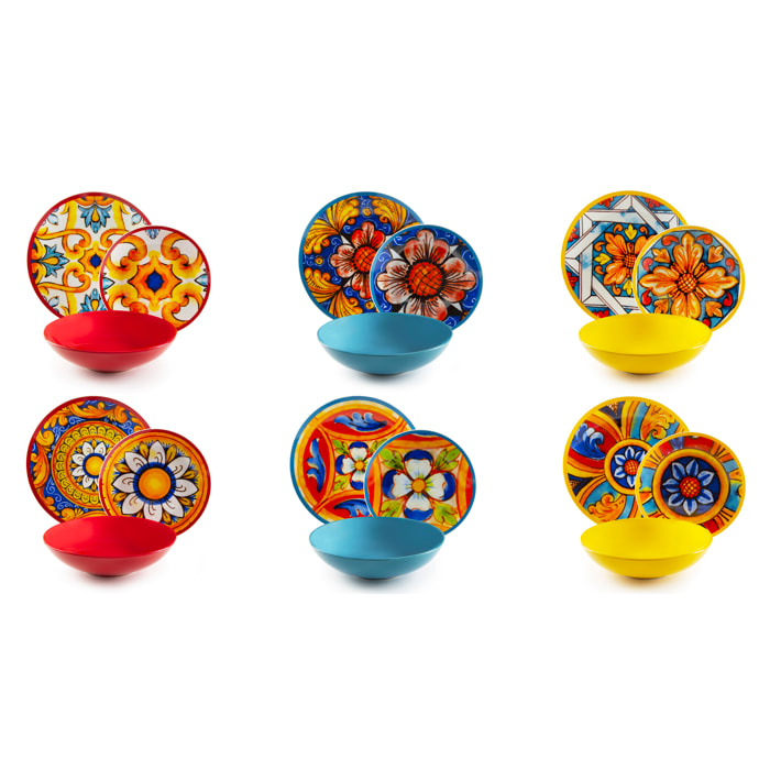 Service de table 18 pièces Excelsa – Camastra, Porcelaine Multicolore