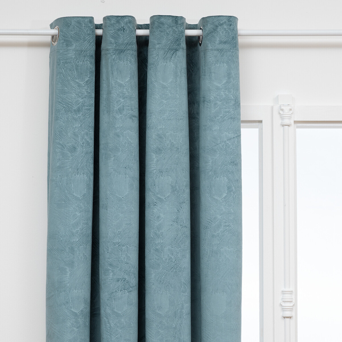 Rideau occultant effet velours "Fujo" bleu clair 135x260cm