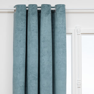 Rideau occultant effet velours "Fujo" bleu clair 135x260cm
