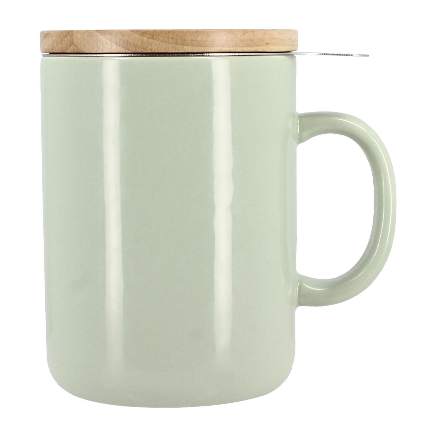 Tisanière en grès céladon avec couvercle en bois 350ml ANNA