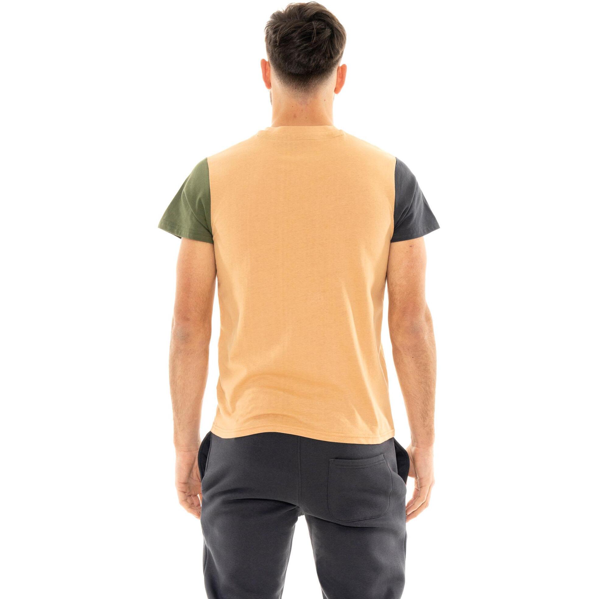 T-shirt uomo a manica corta in contrasto,logo piccolo Leone 1947 Color Block