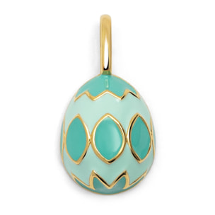 Charm Easter Egg Blue Placcato Oro