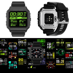 Smartwatch X2 con GPS, monitor cardiaco y de O2 en sangre, brújula. Varios modos deportivos, sumergible, notificaciones de apps.