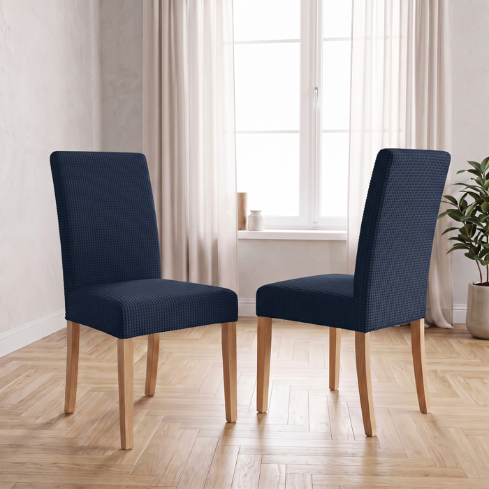 COPPIA VESTISEDIA CON SCHIENALE LESLIE, Microfibra/Elastan - BLU SCURO