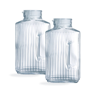 Lot de 2 carafes Quadro 2L - Luminarc