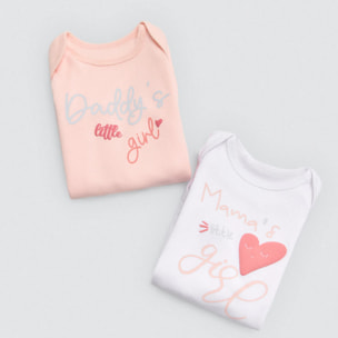 Confezione da 2 body a maniche lunghe per neonato Mama's and Daddy's Girl