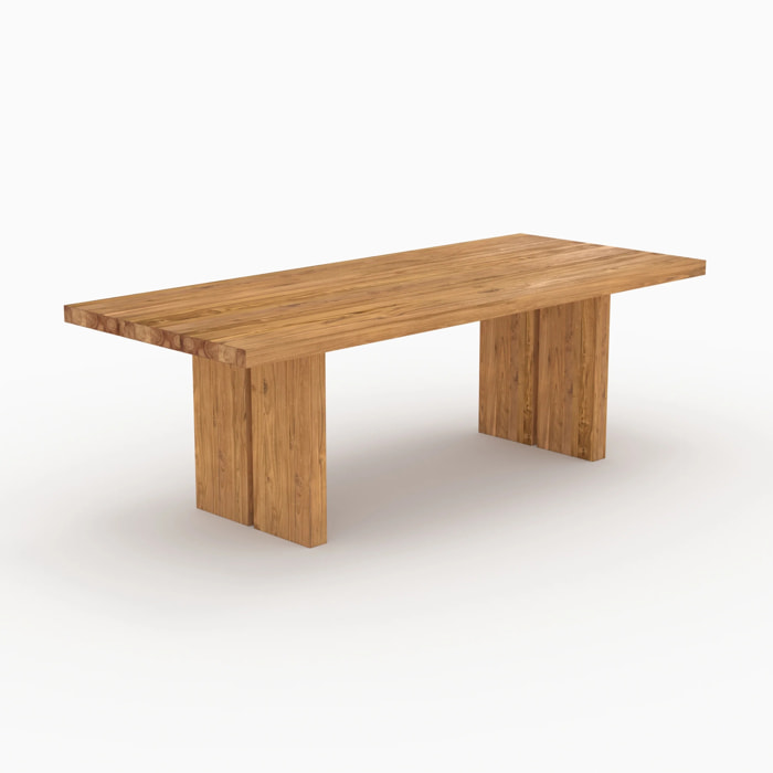 Table de jardin rectangulaire en bois de teck recyclé 10 personnes - Siam