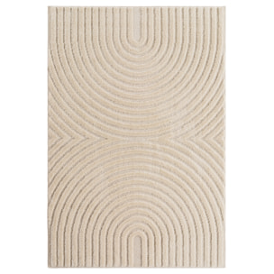 TURIN - Tapis moderne à motif arc en relief crème