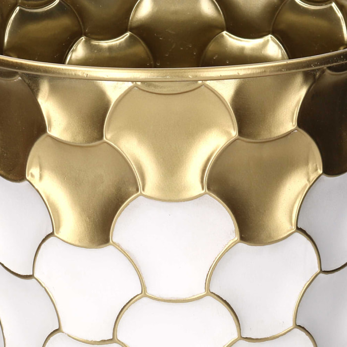 Set portavaso in metallo oro e bianco tondo