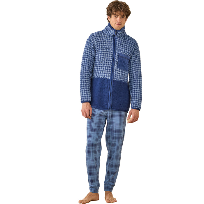 Giacca uomo eco-pelliccia articolo pied-de-poule. Noidinotte