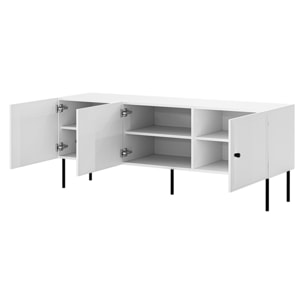 Lavaggi - meuble tv - 3 portes - 150 cm - Blanc