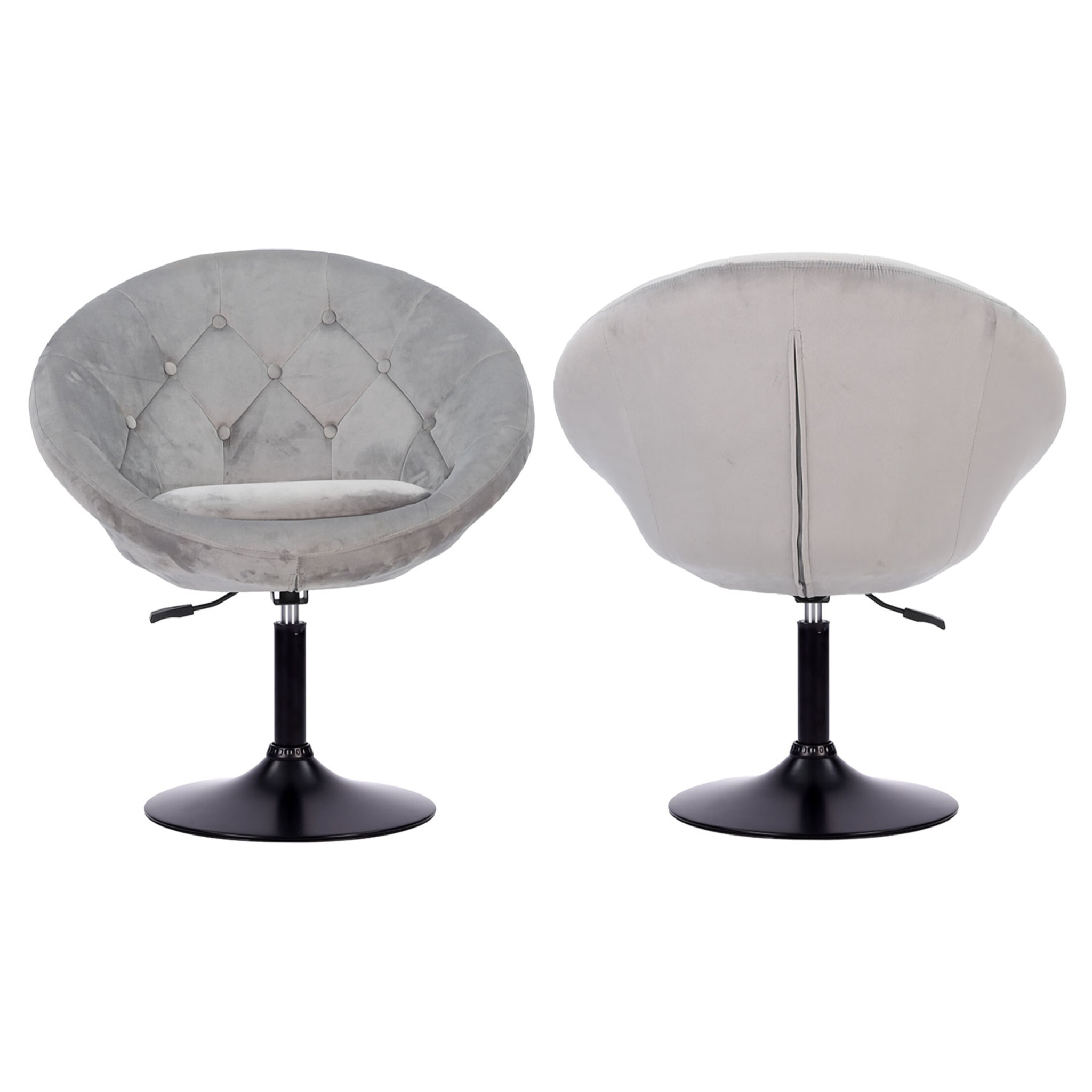 Tabouret de bar en velours gris EDGAR