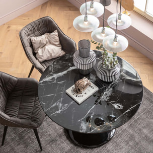 Table Solo 110cm effet marbre noir Kare Design