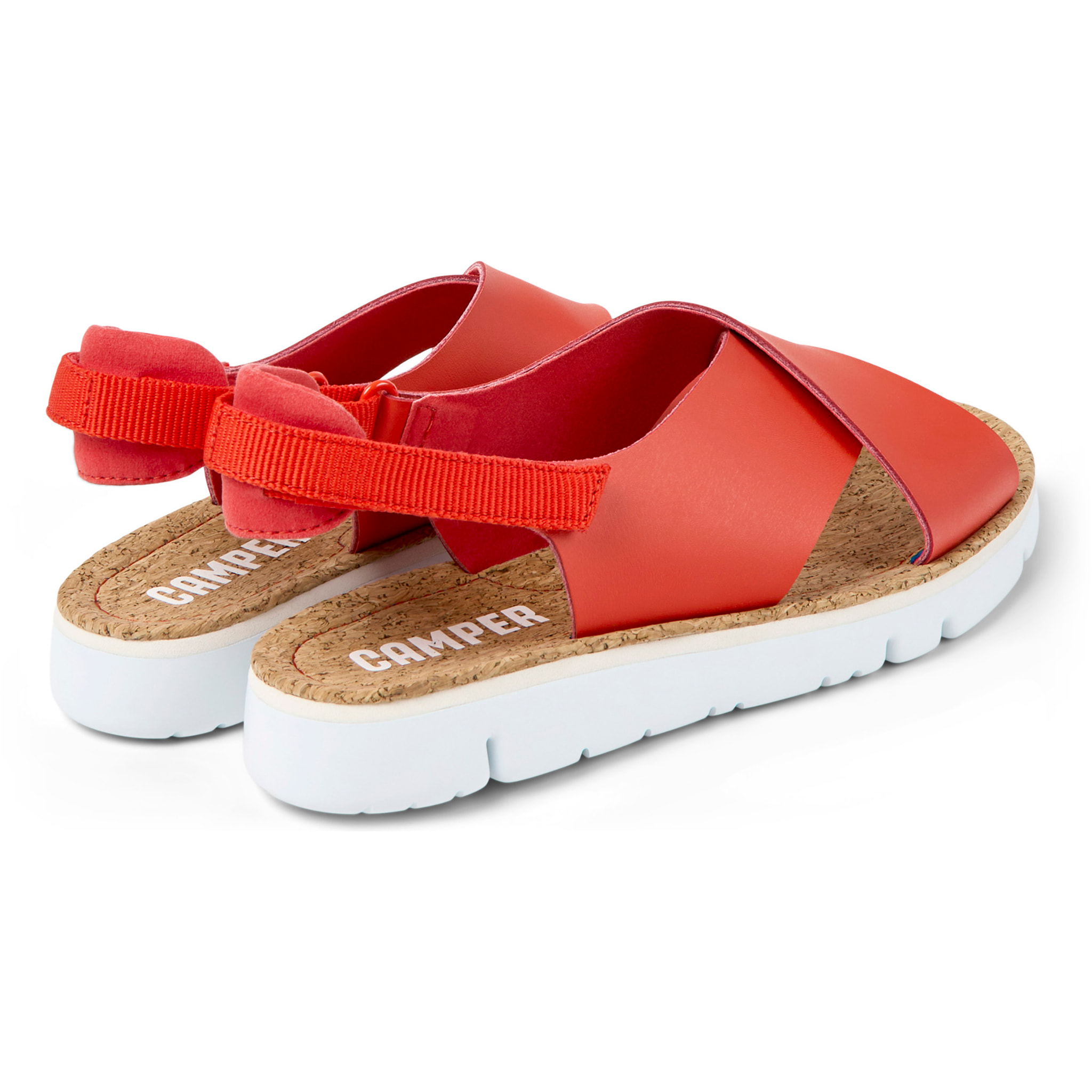 Sandalias - CAMPER Oruga - Rojo - Cuero liso