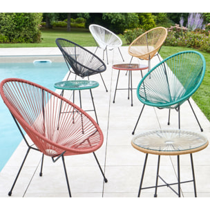 Salon de jardin en acier - 2 places - vert amande - CARACAS