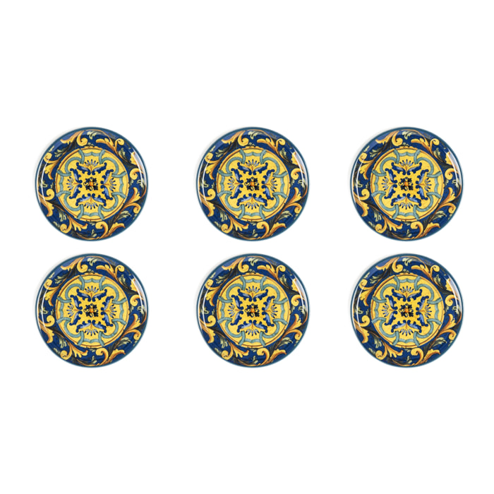 Set de 6 Assiettes à Pizza Excelsa – Trinacria, Porcelaine Multicolore