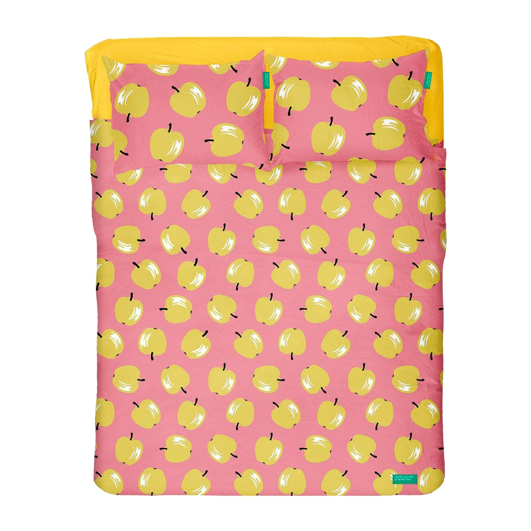 set de sabanas 4pcs cama doble: sabana encimera + sabana bajera + 2 fundas de almohada Benetton fruits