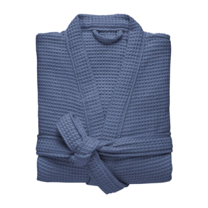 NE PAS UTILISER - Peignoir femme col kimono en coton BIO, ESPRIT NID D'ABEILLE BIO