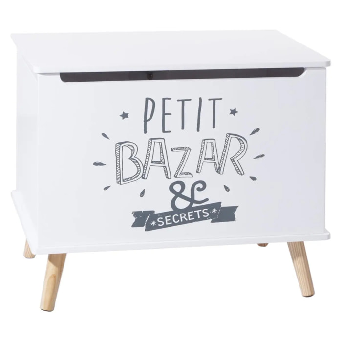 Coffre enfant blanc bois blanc 58x38cm