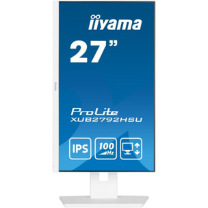 Ecran PC IIYAMA PROLITE XUB2792HSU-W6 27''Plat IPS Blanc