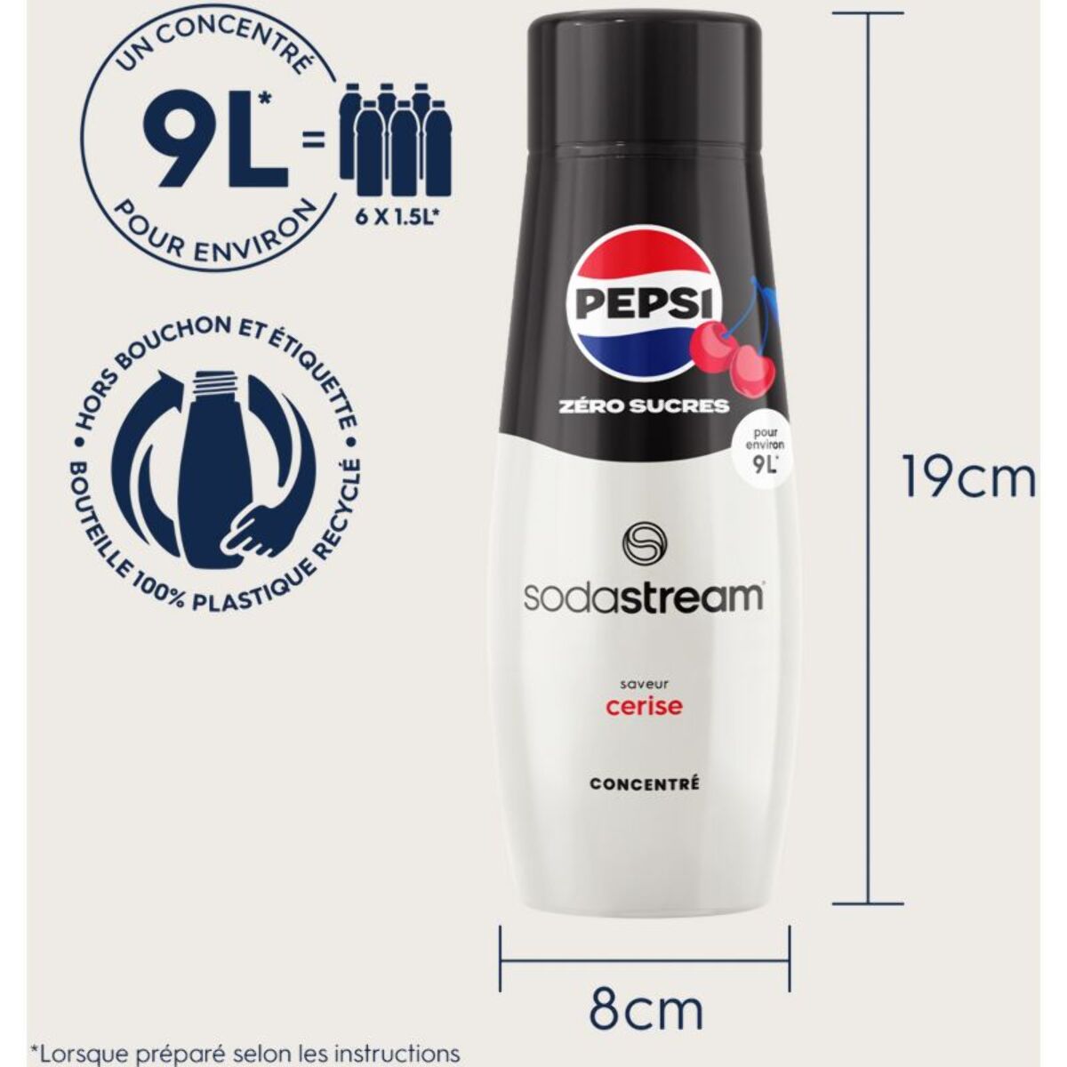 Concentré SODASTREAM PEPSI CHERRY SANS SUCRE 440ml