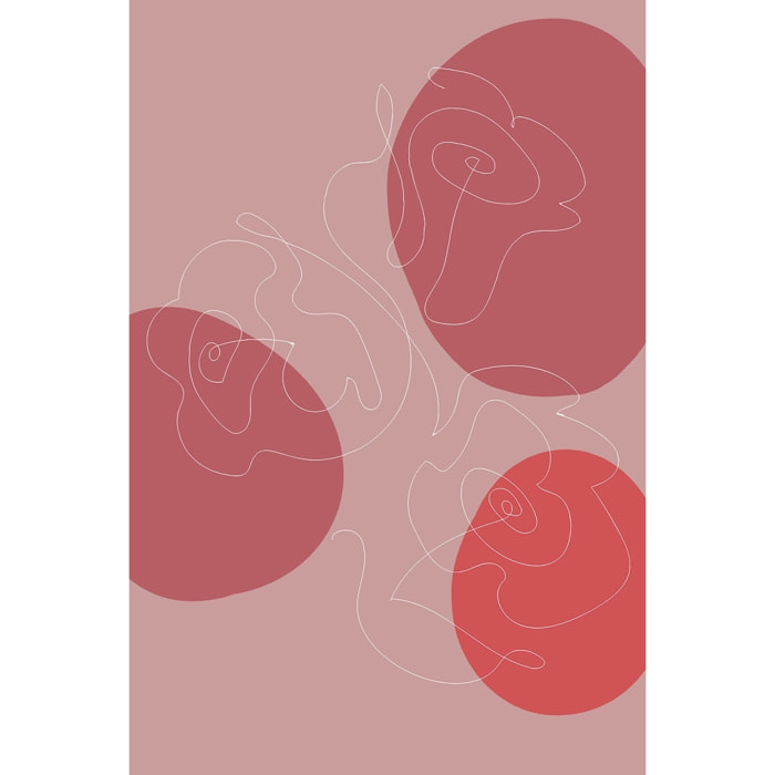 Tableau Line art et courbe rose Toile imprimée