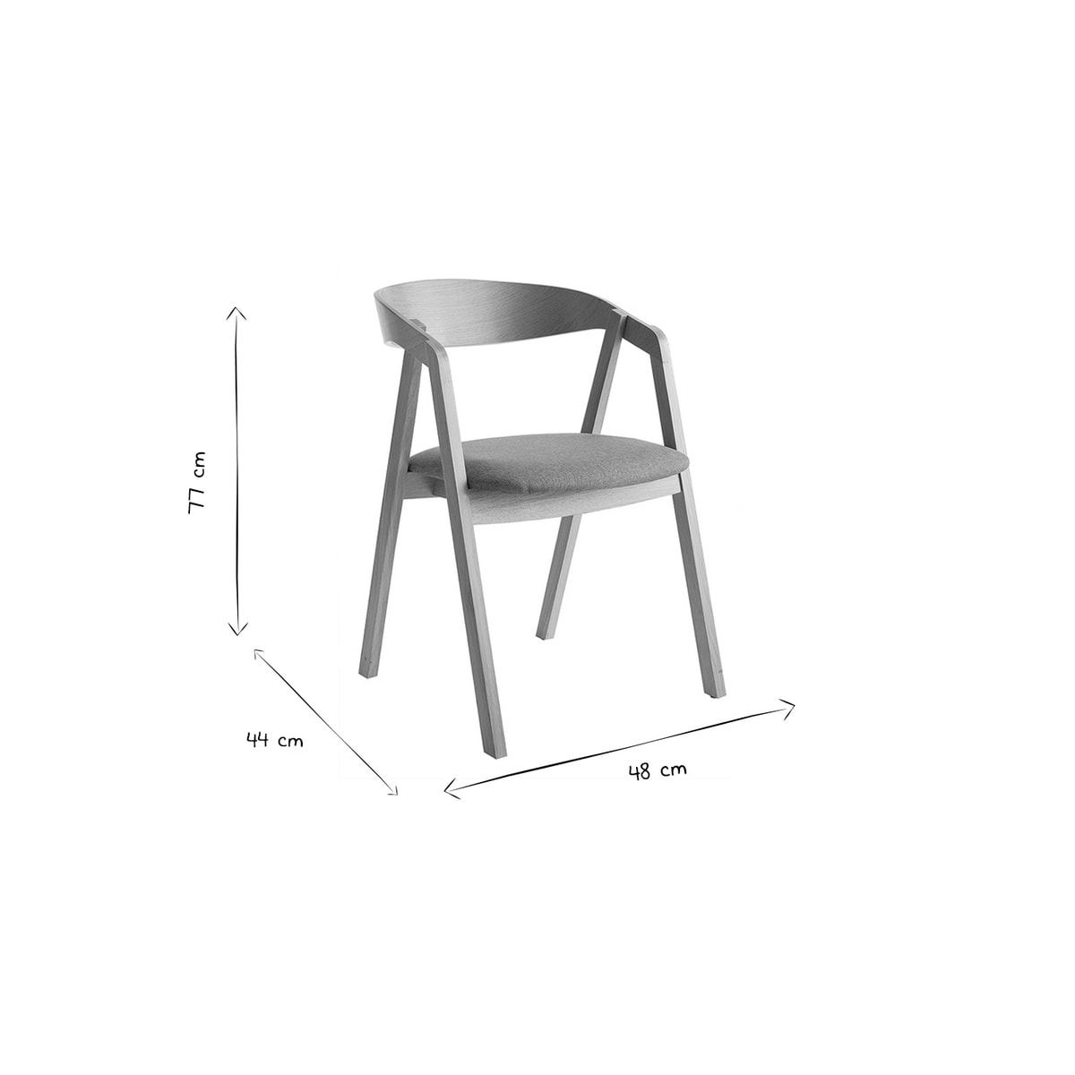 Chaises scandinaves empilables en bois clair chêne et tissu beige (lot de 2) LOVA