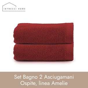 INTRECCI HOME Set Bagno 2 Asciugamani Ospite, in Puro Cotone 500 g,Morbidezza Extra, Assorbenza Superiore, Elegante e Durevole