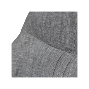 Fauteuil tissu gris avec accoudoirs et pieds luge métal noir - OSLO