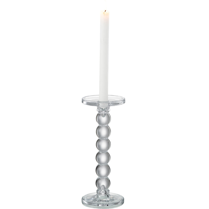 J-Line bougeoir Druppels - verre - transparent - large