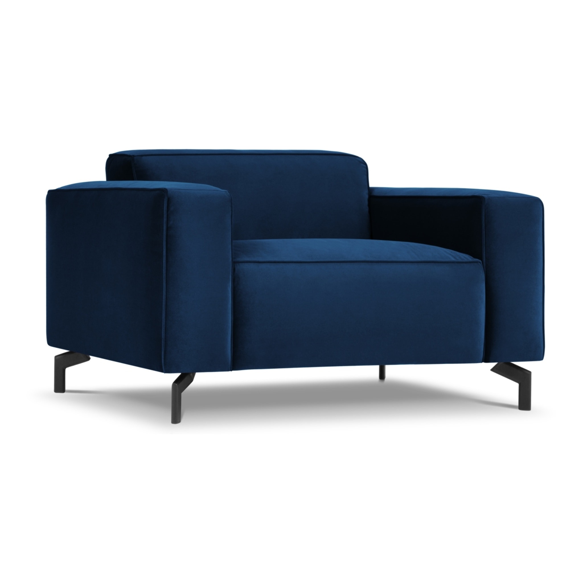 Fauteuil xl "Paradis" en velours bleu roi