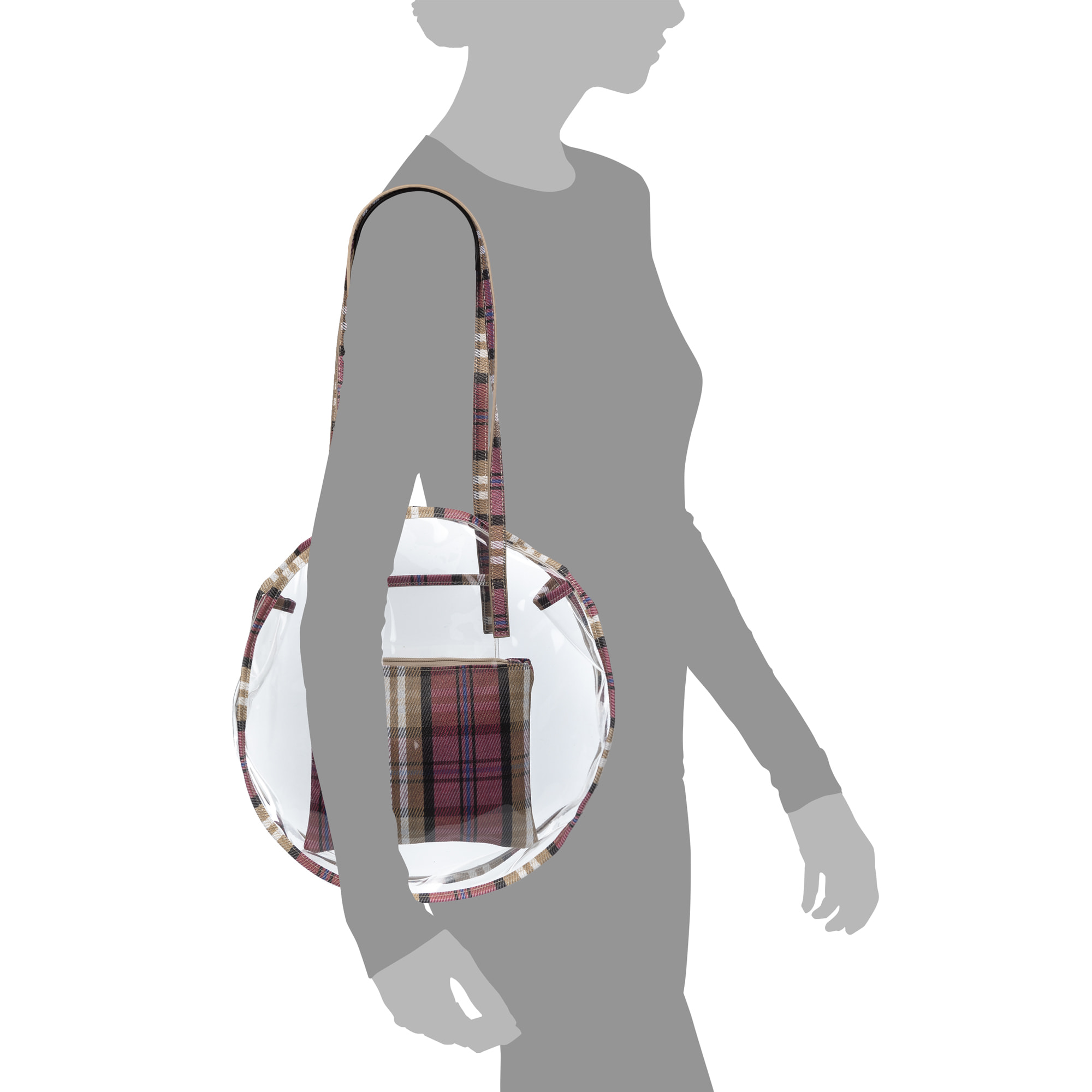 IRIA QUINTANA Borsa a Spalla da Donna Asti. Materiale PVC PU Pelle Sintetica Stampata 42x14x32 Cm. Beige