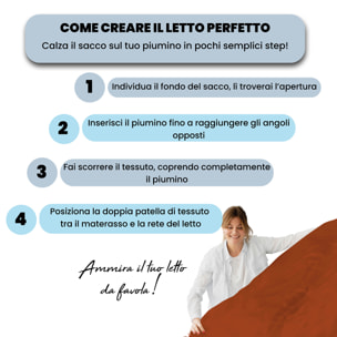 PARURE COPRIPIUMINO NATURAL COLOR MATRIMONIALE - 100% COTONE MADE IN ITALY