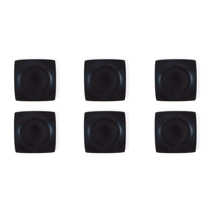 Set 6 piatti frutta Excelsa Eclipse, ceramica, nero matte