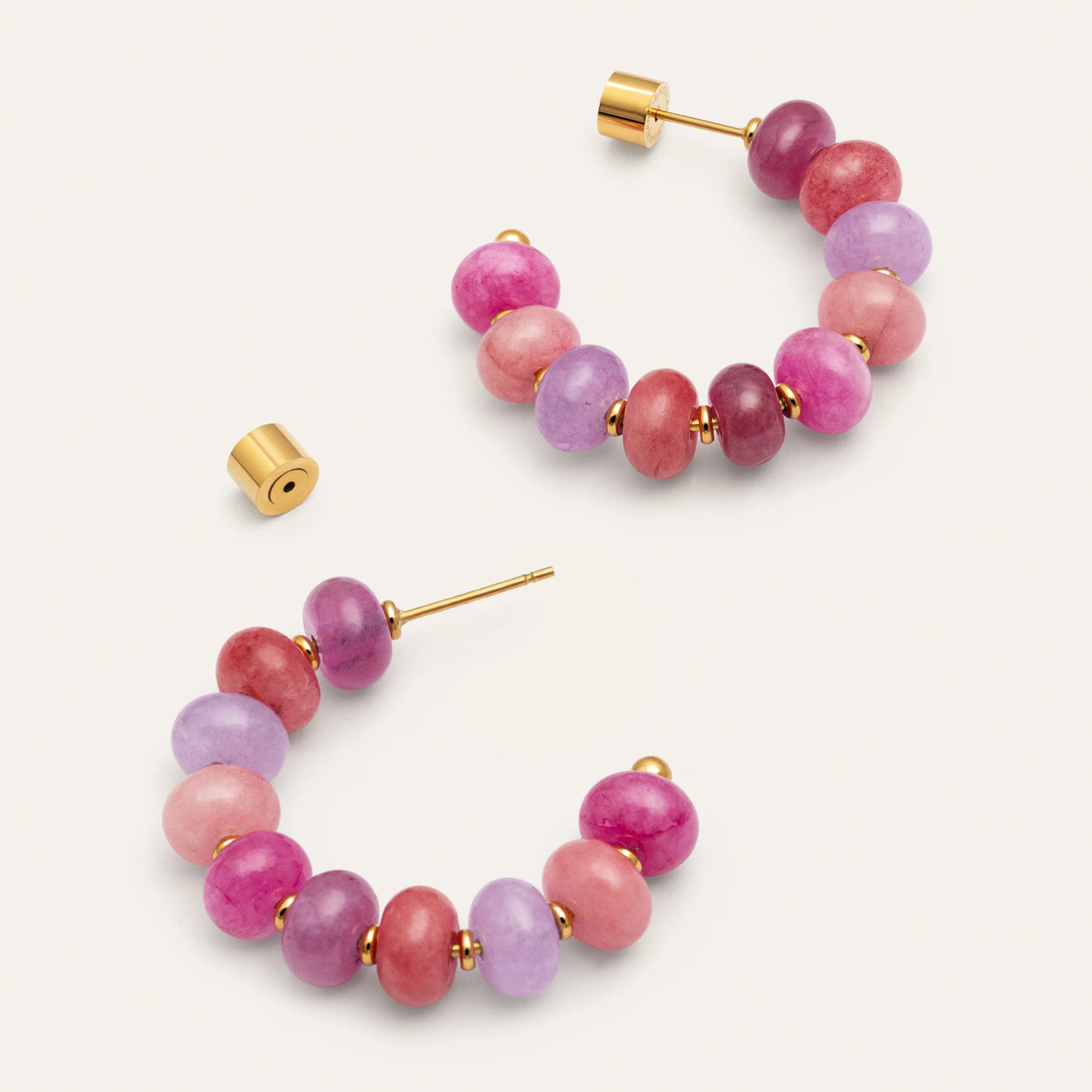 Orecchini Rosé Stones Acciao Placcato Oro