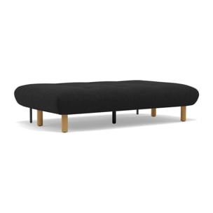 Soan - Banquette 2 places convertible clic-clac en velours texturé - Noir