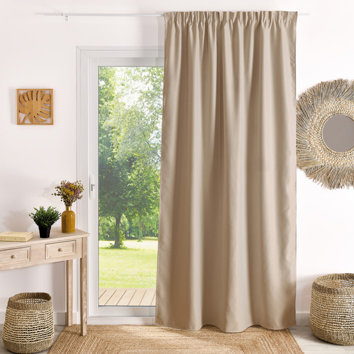 Rideau à galon fronceur occultant ignifugé M1 Non Feu - Beige