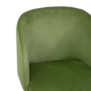 Poltrona Ruby Vacchetti in velluto verde con struttura nera cm56,5x54h81
