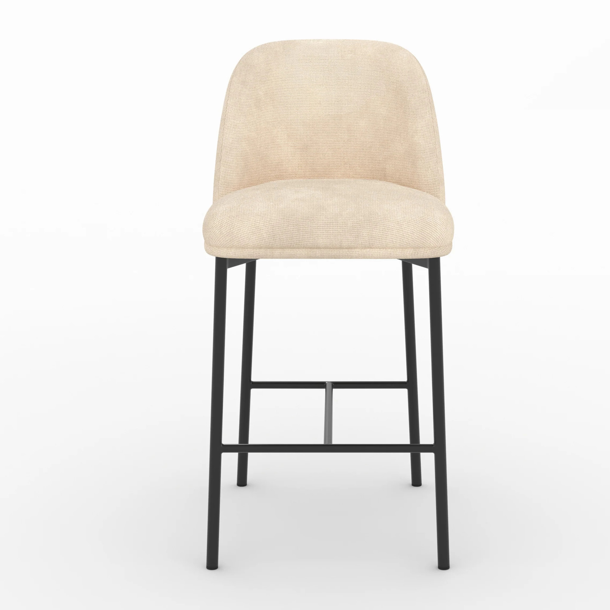 Lot de 2 chaises pour îlot central 67 cm en tissu beige - Noah