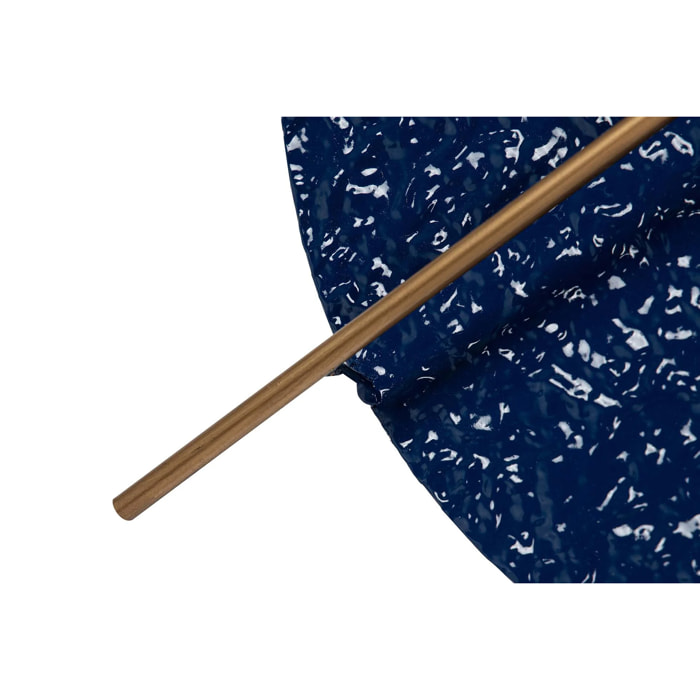 Adorno Pared Metal Azul Blanco 84x3x42 Cm