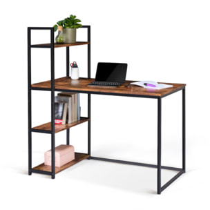 Bureau bibliothèque 2 en 1 Elize en bois et métal