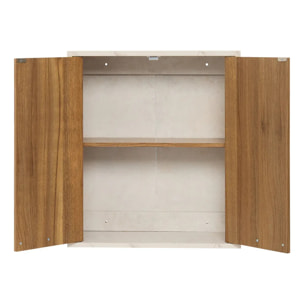 Meuble haut 2 portes Come bois et effet marbre