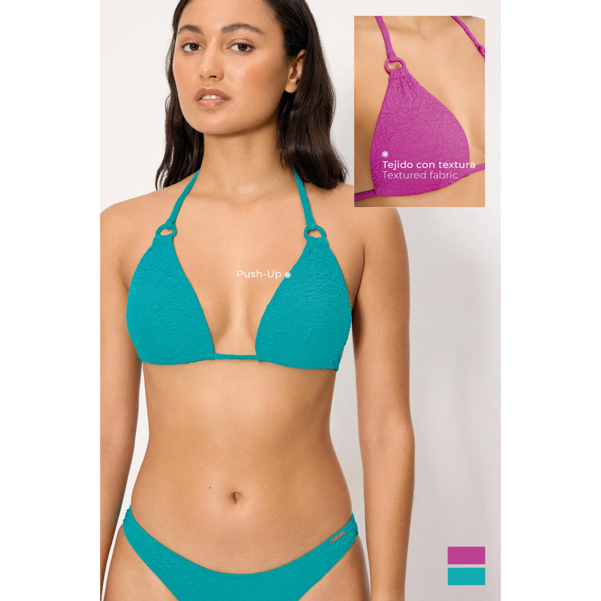 Top bikini a triangolo push-up Viola